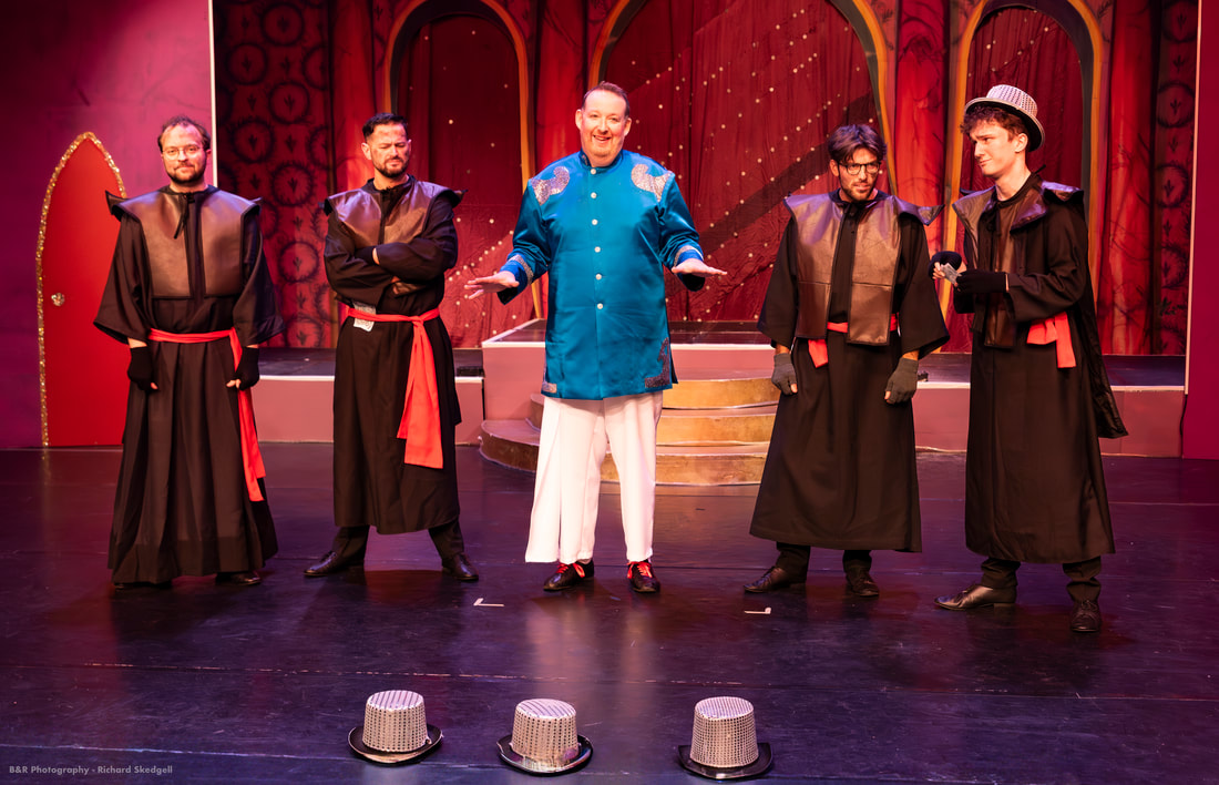 Myself on the left, with 4 other characters on stage